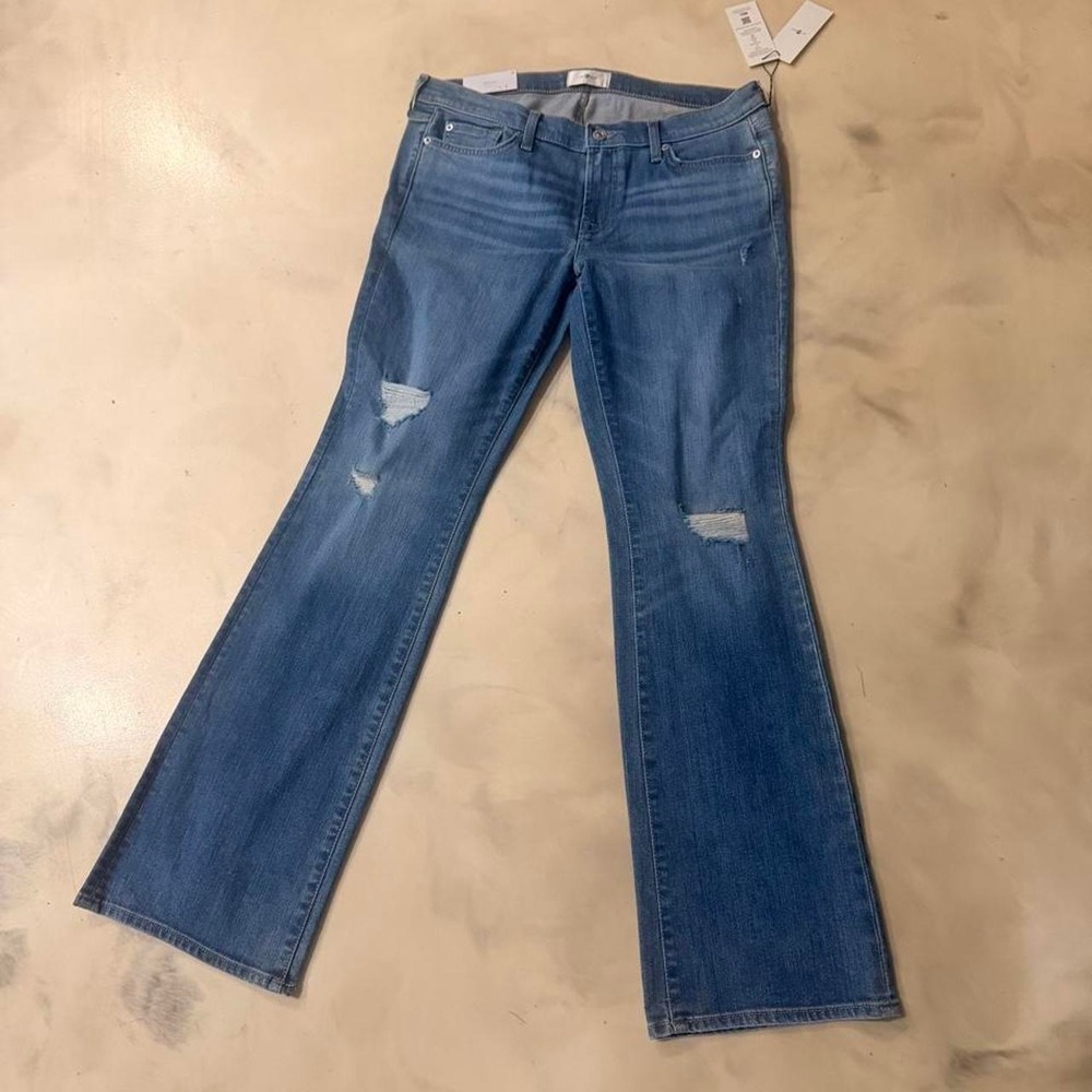 7 For All Mankind Original Bootcut Jeans Distressed Dark Wash NWT Sz 31